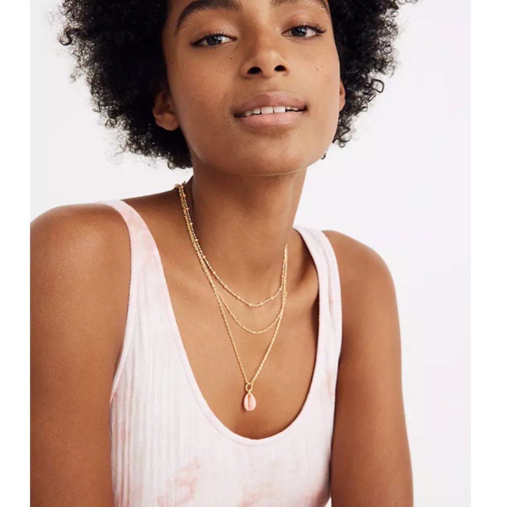 Madewell Painted Cowrie Shell Pendant Necklace